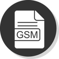gsm file formato glifo ombra cerchio icona design vettore