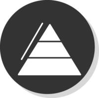 piramide grafici glifo ombra cerchio icona design vettore