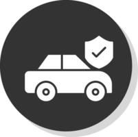 auto assicurazione glifo ombra cerchio icona design vettore
