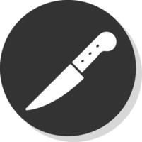 coltello glifo ombra cerchio icona design vettore