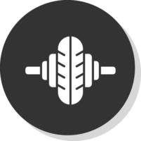 CrossFit glifo ombra cerchio icona design vettore