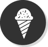 gelato glifo ombra cerchio icona design vettore