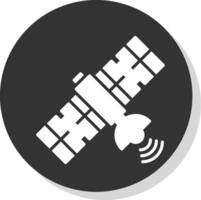satellitare glifo ombra cerchio icona design vettore