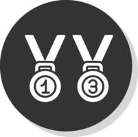 medaglie glifo ombra cerchio icona design vettore