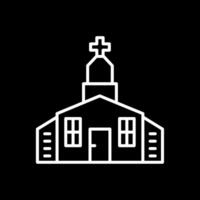 Chiesa linea rovesciato icona design vettore