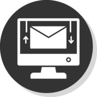 e-mail glifo ombra cerchio icona design vettore