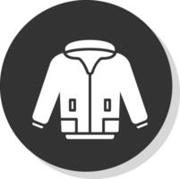 giacca glifo ombra cerchio icona design vettore