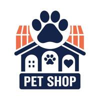 illustrazione del logo del negozio di animali vettore