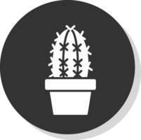 cactus glifo ombra cerchio icona design vettore