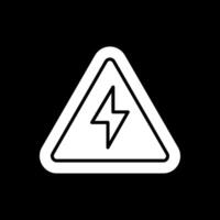 elettrico Pericolo cartello glifo rovesciato icona design vettore