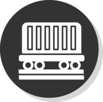 treno contenitore glifo ombra cerchio icona design vettore