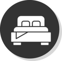Camera da letto glifo ombra cerchio icona design vettore