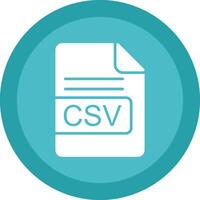 csv file formato glifo dovuto cerchio icona design vettore
