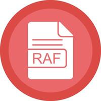 raf file formato glifo dovuto cerchio icona design vettore