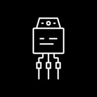 transistor linea rovesciato icona design vettore