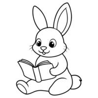 carino coniglietto colorazione libro illustrazione vettore