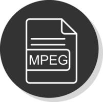 mpeg file formato glifo dovuto cerchio icona design vettore