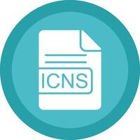 icns file formato glifo dovuto cerchio icona design vettore