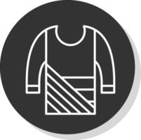 maglione glifo dovuto cerchio icona design vettore