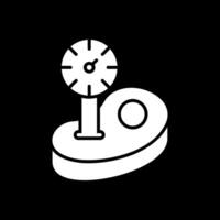termometro glifo rovesciato icona design vettore
