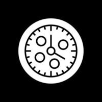 orologio glifo rovesciato icona design vettore