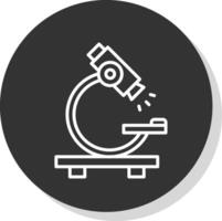 microscopio glifo dovuto cerchio icona design vettore