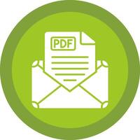 e-mail glifo dovuto cerchio icona design vettore