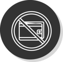 Proibito cartello glifo dovuto cerchio icona design vettore