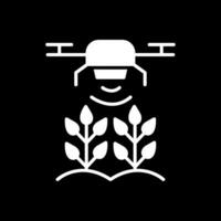 agricolo droni glifo rovesciato icona design vettore