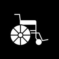 sedia a rotelle glifo rovesciato icona design vettore