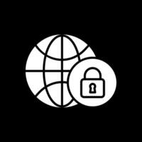 globale sicurezza glifo rovesciato icona design vettore