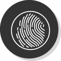 impronta digitale linea ombra cerchio icona design vettore