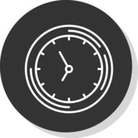 orologio linea ombra cerchio icona design vettore