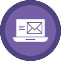 e-mail linea ombra cerchio icona design vettore