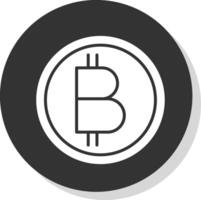 bitcoin glifo ombra cerchio icona design vettore
