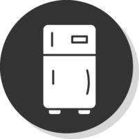 frigorifero glifo ombra cerchio icona design vettore