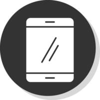 smartphone glifo ombra cerchio icona design vettore