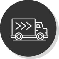 consegna camion glifo dovuto cerchio icona design vettore