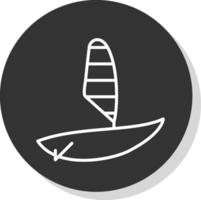 windsurf glifo dovuto cerchio icona design vettore