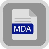 mda file formato piatto il giro angolo icona design vettore