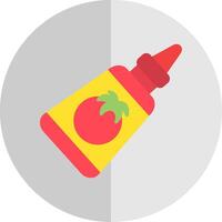 ketchup piatto scala icona design vettore