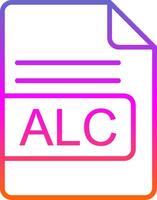 alc file formato linea pendenza icona design vettore