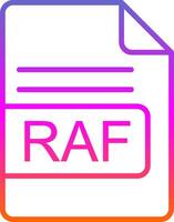 raf file formato linea pendenza icona design vettore