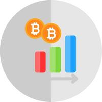 bitcoin grafico piatto scala icona design vettore