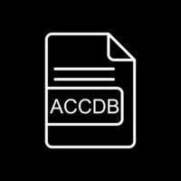 accdb file formato linea rovesciato icona design vettore