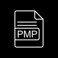 pmp file formato linea rovesciato icona design vettore
