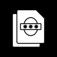 sicurezza file impronta facciale glifo rovesciato icona design vettore