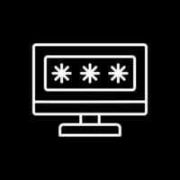 sicurezza computer parola d'ordine linea rovesciato icona design vettore