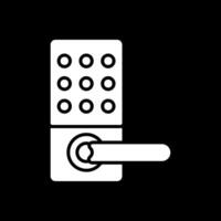 serratura digitale glifo rovesciato icona design vettore