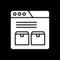 sito web glifo rovesciato icona design vettore
